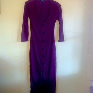 Express Long Sleeve Ribbed Midi Dress